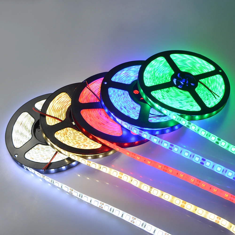 6 színek 5050 SMD ledes csík ligh Magnószalag 5M 12V RGB RGBW RGBWW Vízhatlan esőköpény dekorációs stringed Villanyégő 60leds/m Elsárgul, Rózsi, Tükörlap Kék szín