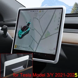 For Tesla Model 3 Y 2024 2025 Center Control Navigation Screen Frame Protector Cover Plaid Silicone Protective Decor Accessories