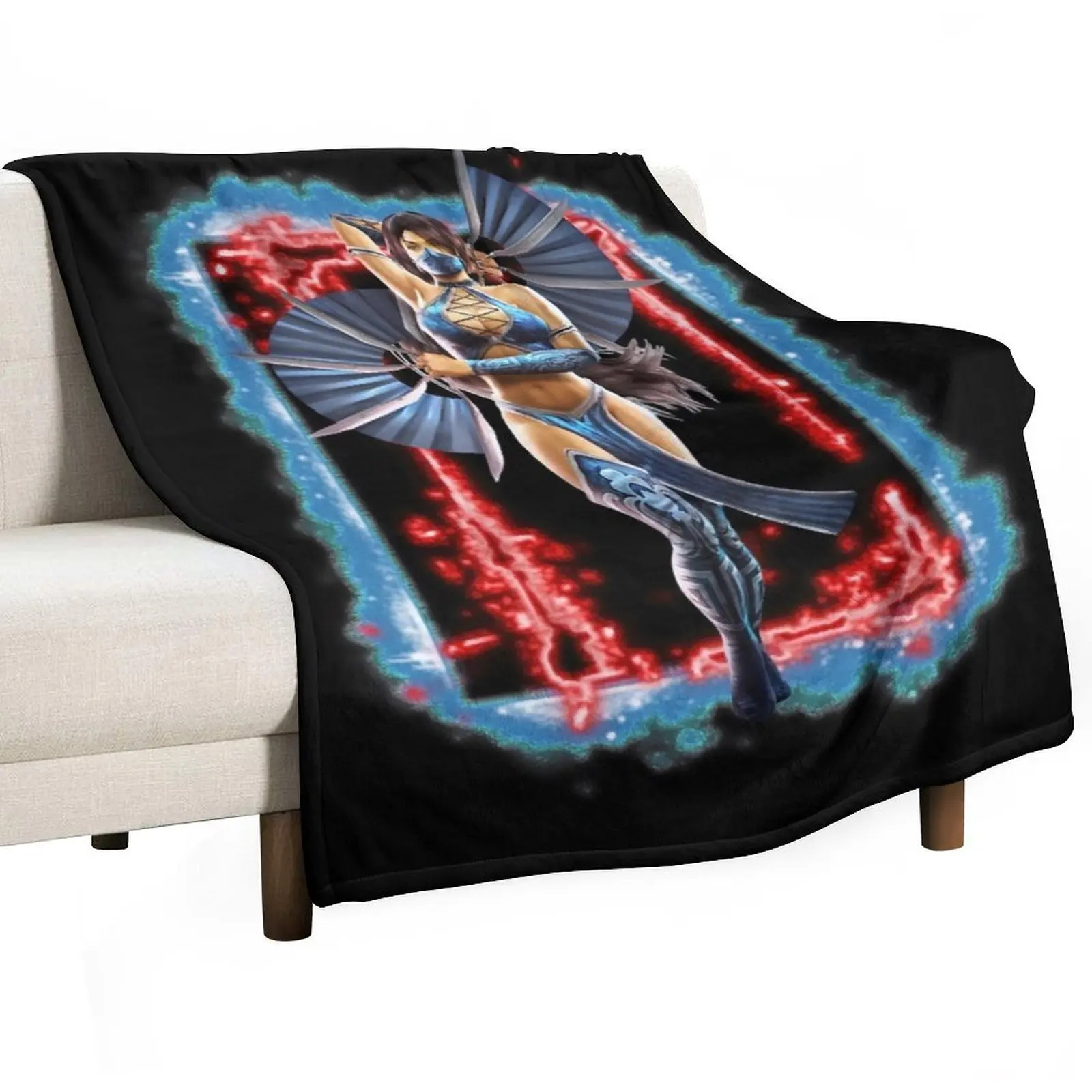 

Mortal Kombat - MK9 - Kitana Art - 915207733 Throw Blanket Thins valentine gift ideas Quilt Single Blankets