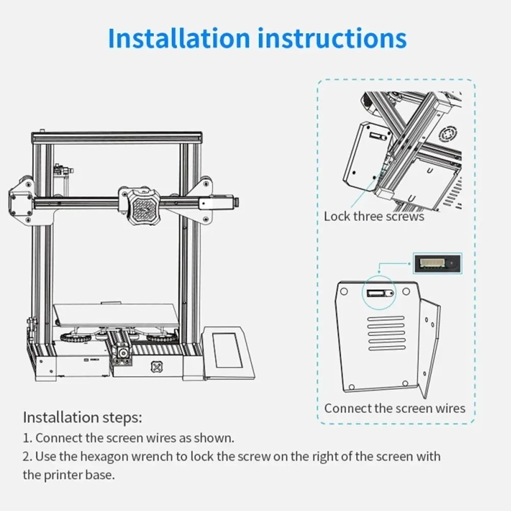 Offizielles Creality Ender 3 Touchscreen 4,3-Zoll-LCD-Display für Ender 3/Ender 3S/Ender-3 Pro/Ender-3 V2 3D-Drucker