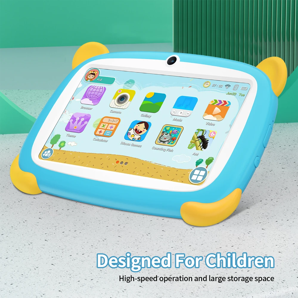 BDF-Tablettes pour enfants avec écran 7 pouces, système Android 1024, batterie 600 mAh, 4 Go de RAM, 64 Go, réseau WiFi Dean, 9.0x4000, nouveau