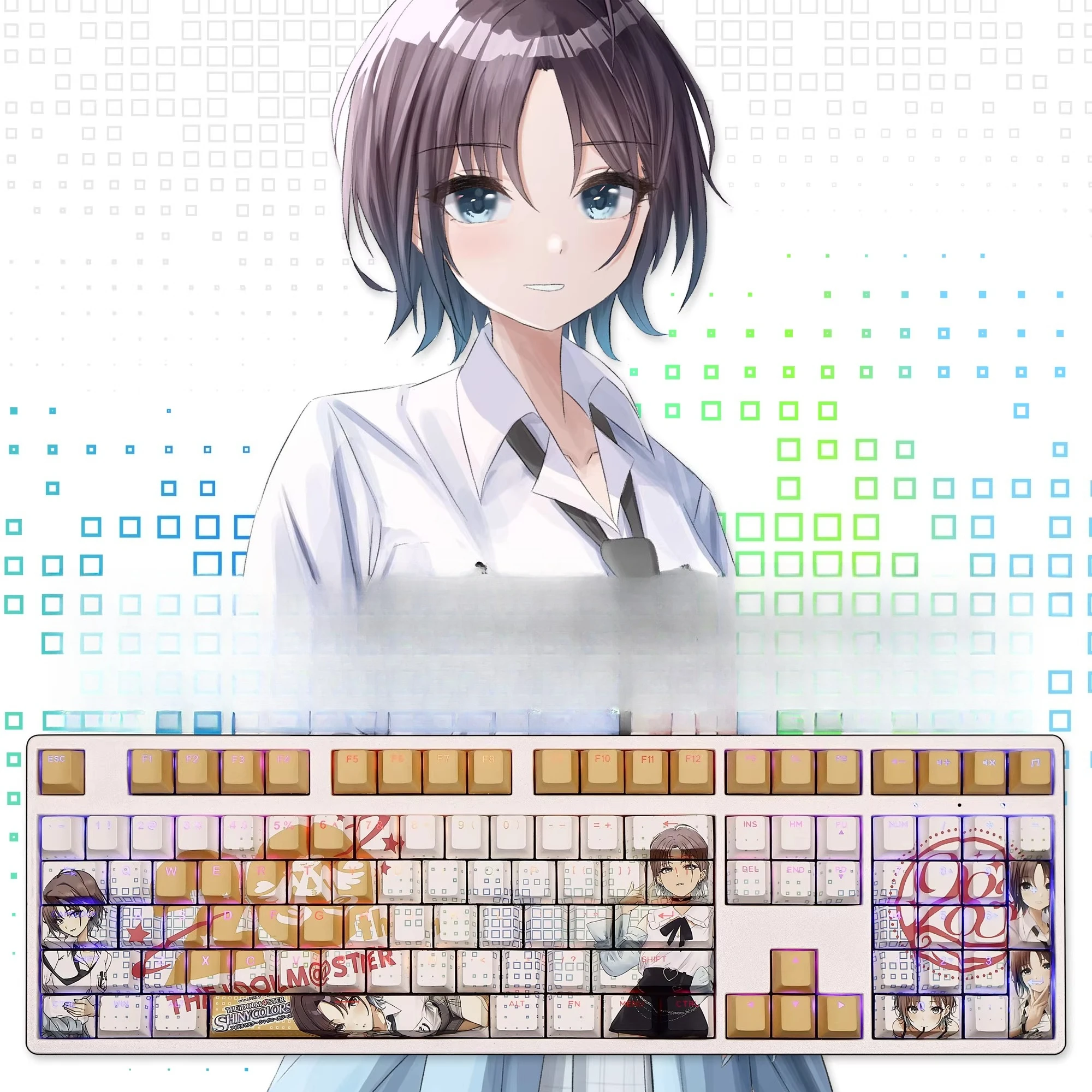 

108 Keys/Set Asakura Tooru Cute Sexy Girl PBT Keycaps Cherry Height for MX Switch Mechanical Keyboard Game Custom