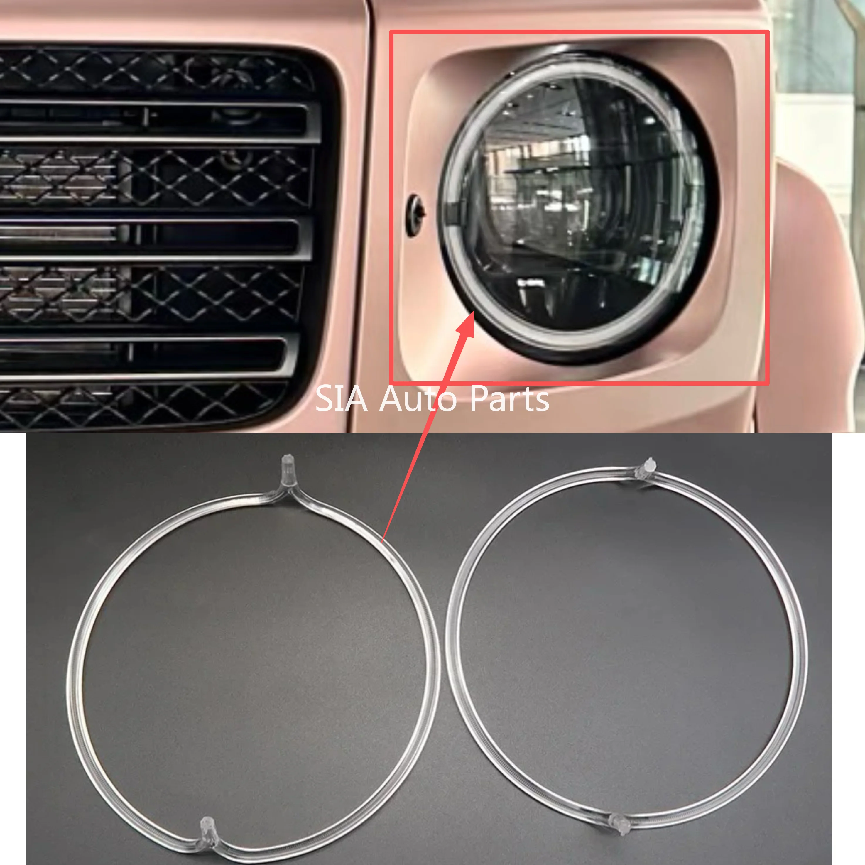 

Для Mercedes Benz G-Class SUV G550 G60 G65 G500 2019-2024 Автомобильный DRL Световод Трубка Фара Дневные ходовые огни Ангельские глазки