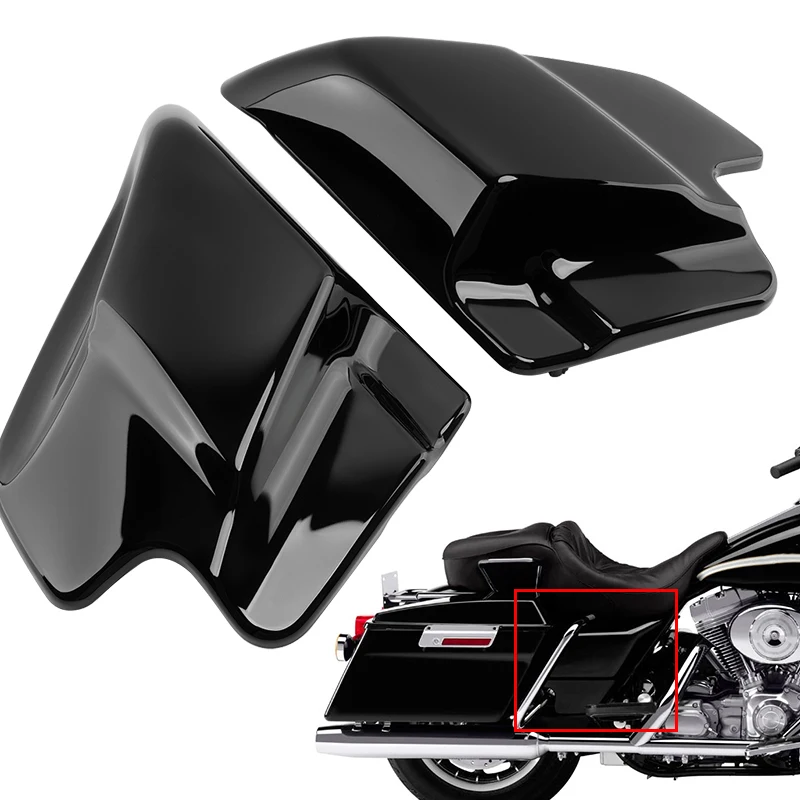 

Gloss Black Motorbike Stretched Side Battery Cover Panels For Harley Davidson Touring Electra Road Glide Road King 1997-2008