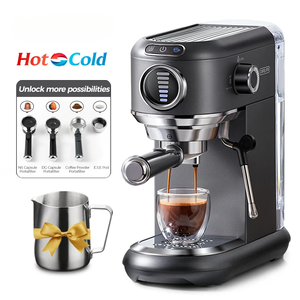 Best Wholesale Cafe Coffee Machine 19Bar Semi Automatic Espresso Coffee Making Maker Machines Capsule Coffee 601F