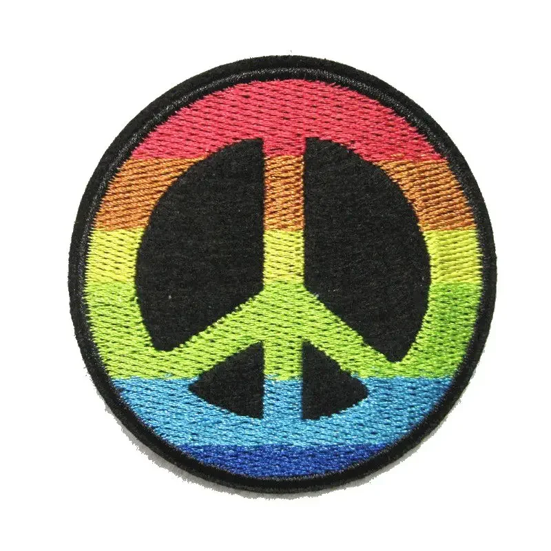 Cartoon Rainbow Garment Appliques, Colorful Peace Label, Iron on Patch Clothing, DIY Accessory, New Arrival, Special Offer