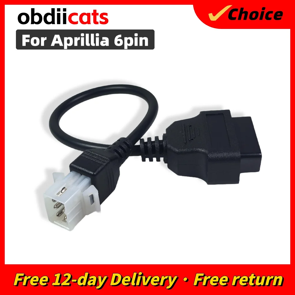 Adaptateur OBD 6 broches à 16 broches pour moto Aprillia, connecteurs d'extension, câble de diagnostic OBD pour outil de EAU Aprilia TuneECU