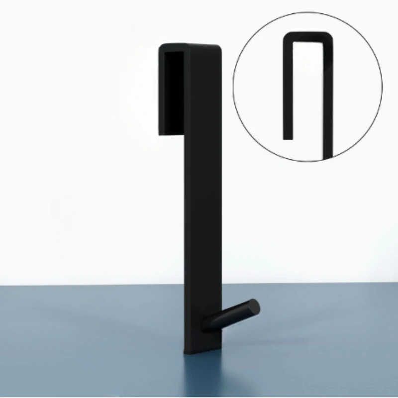 

13cm Bathroom Shower Door Hook Over Glass Towel Cloth Rack Holder Metal Cabinet Door Hook Rust-proof Punch-free Decor Hook