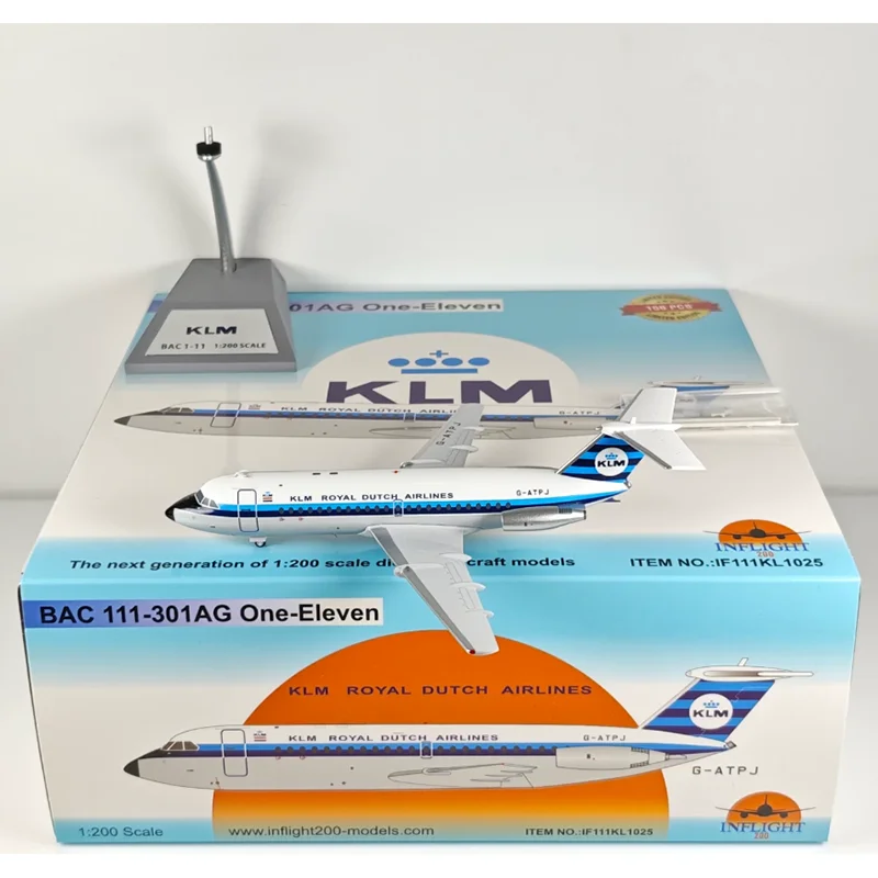 Modelo de Aeronave em Escala 1/200 da Netherlands Airlines BAC 111 G-ATPJ, Item de Coleção e Decoração