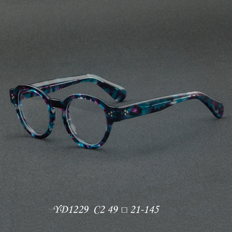 

Eyewear Unique Acetate Retro Japan Style Reading Eyeglass Frames For Men Women Rivets Classic Prescription Glasses Frame