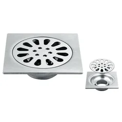 Cubierta extraíble para drenaje de suelo de ducha, escurridor cuadrado de acero inoxidable, antibloqueo, para cocina, baño, balcón