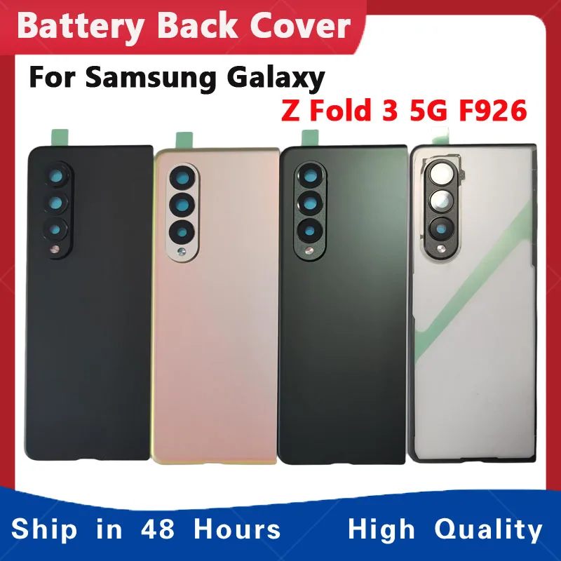 

Качество ААА для Samsung Galaxy Z Fold 3 5G F926 Fold3 Стеклянная задняя крышка аккумулятора Ремонт Замена задней крышки дверного телефона + объектив камеры