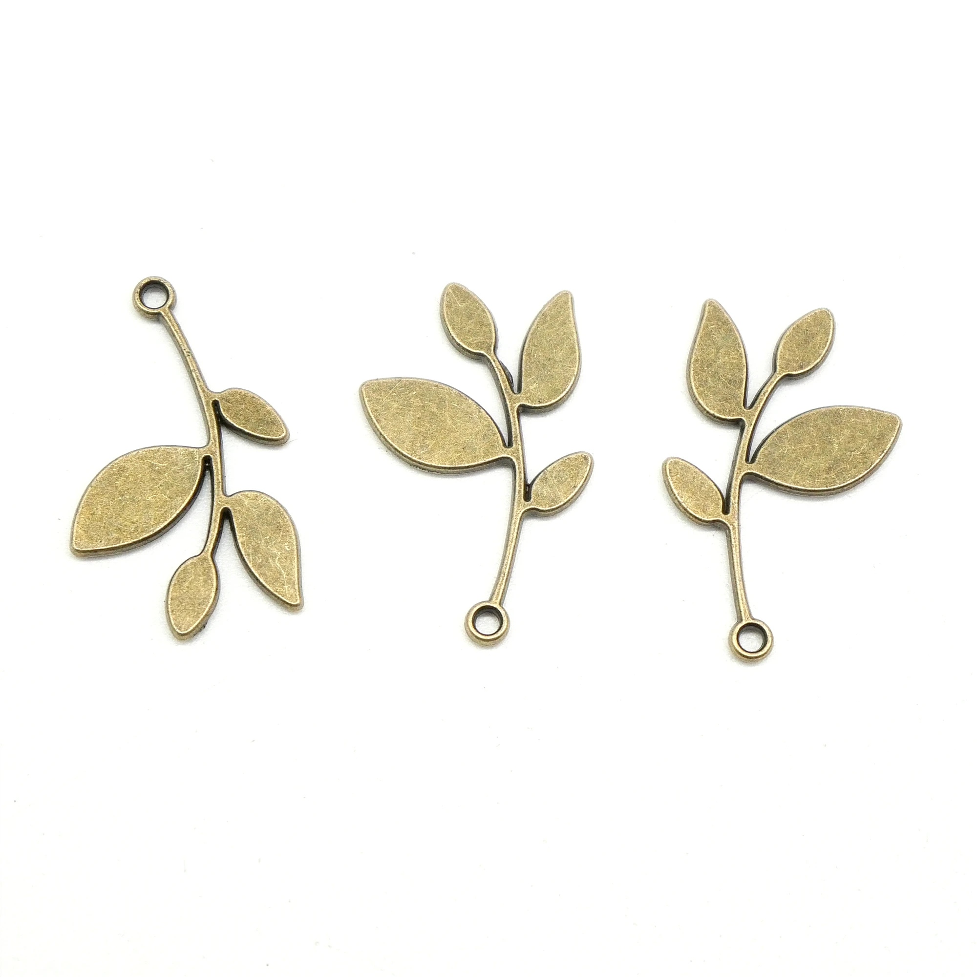 25 Pcs Fashion Leaf Charms 24x13mm Pendants Fit Jewelry Making Diy Handmade Jewelry