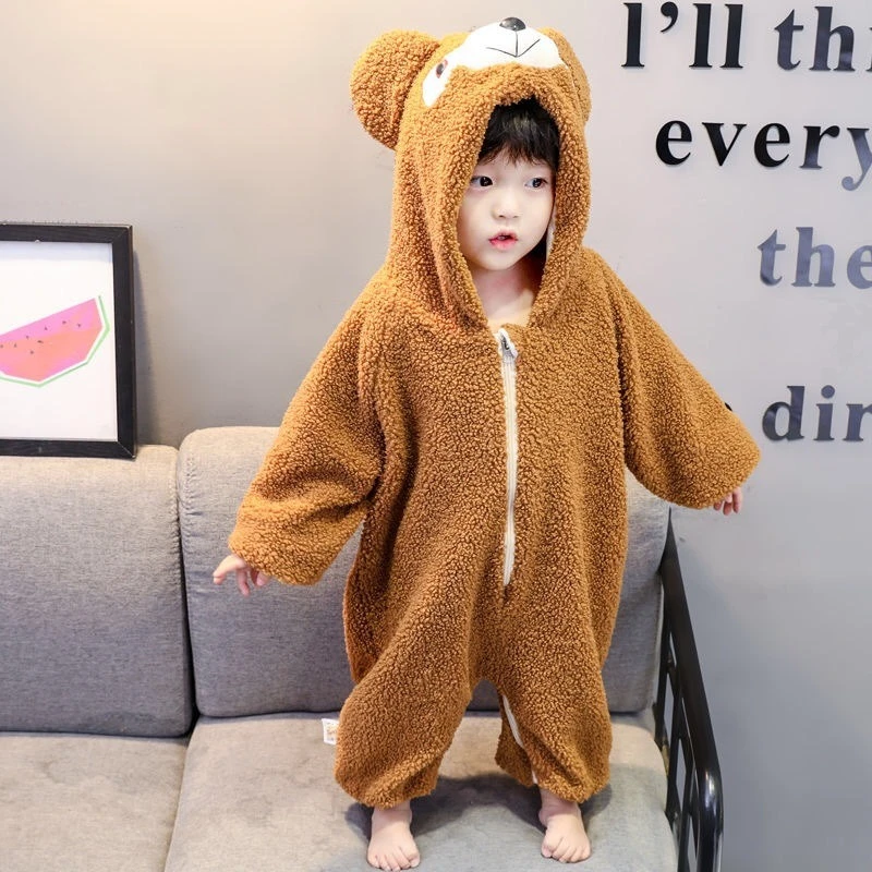 للجنسين الطفل الدب نيسيي - الرمز البريدي مقنعين رومبير لربيع الخريف لطيف الحيوان زي بذلة دافئة ومريحة ارتداءها لعيد الميلاد #1