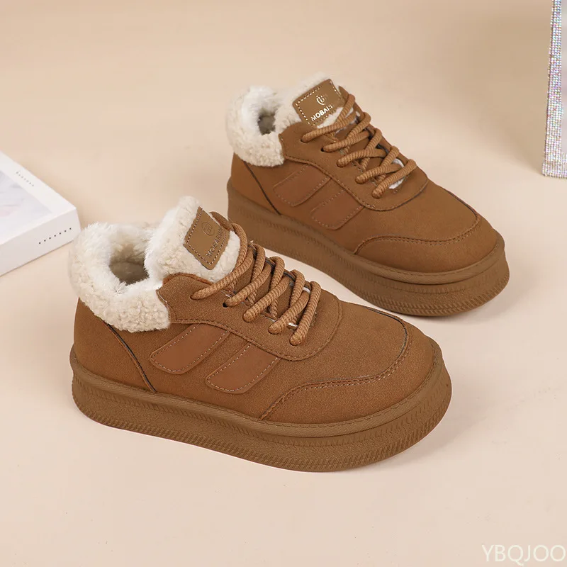 

Женские туфли на толстой подошве, новые зимние теплые хлопковые туфли с простыми удобными темпераментными спортивными туфлями.