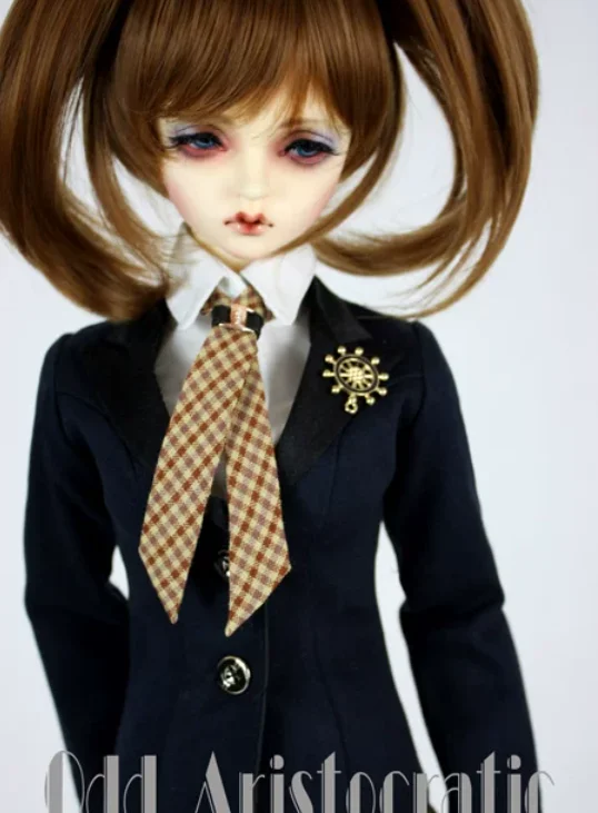 Customized women's BJD uniform classic check pattern, 1/3 1/4 doll clothes tops skirt dress school uniform set