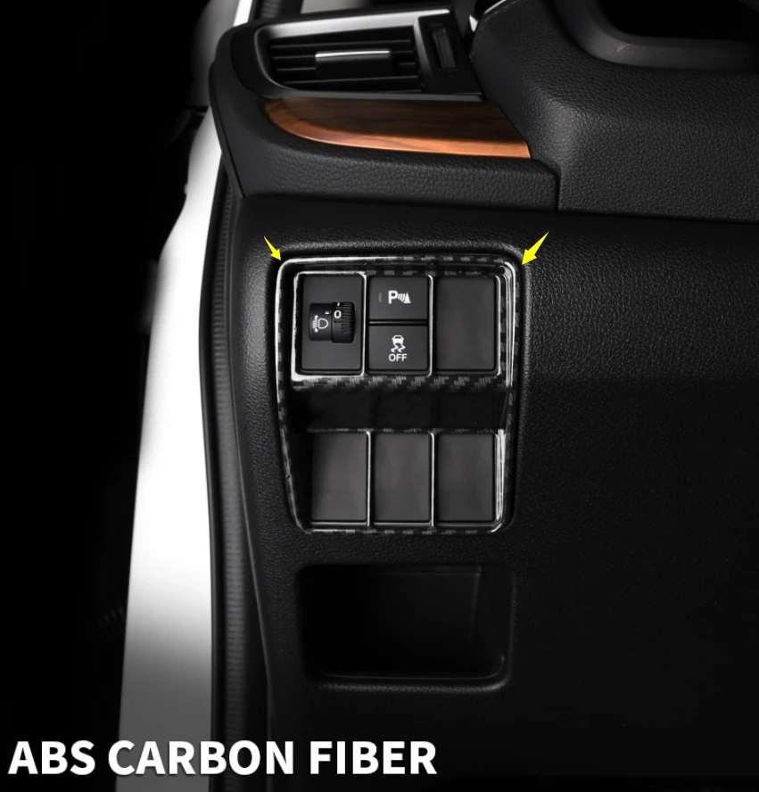 

Кнопка переключения лампы на фары, панель, рамка, накладка из АБС-пластика, углеродное волокно для Honda CRV CR-V 2017 2018 2019, аксессуары для интерьера