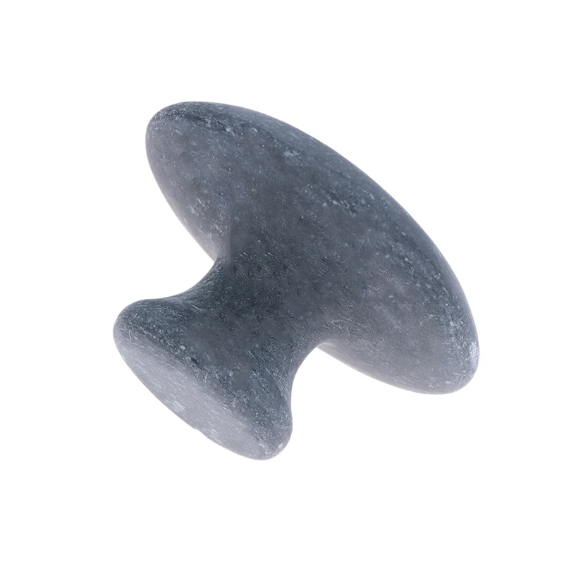 

{MX} Mushroom Shape Black Bian Stone Face Massager Smooth Lava Basalt Hot Stone For Body Spa Therapy Massage Stone