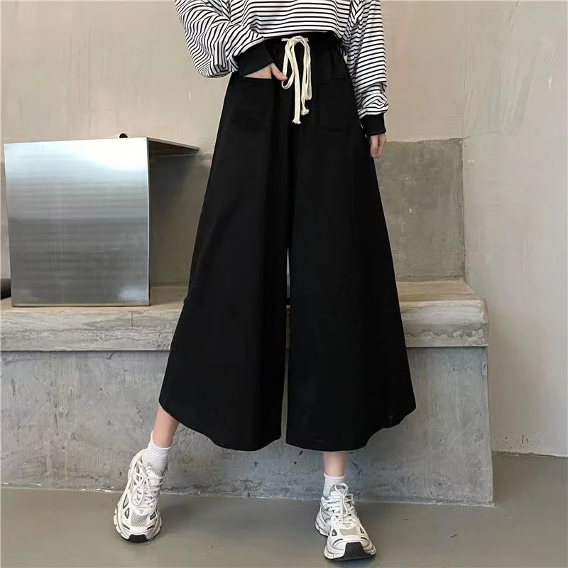 Wide Leg Pants Women's Trousers  Loose High Waist Pants Straight Casual Spring and Autumn Leisure Sport  Trousers Cropped Pants