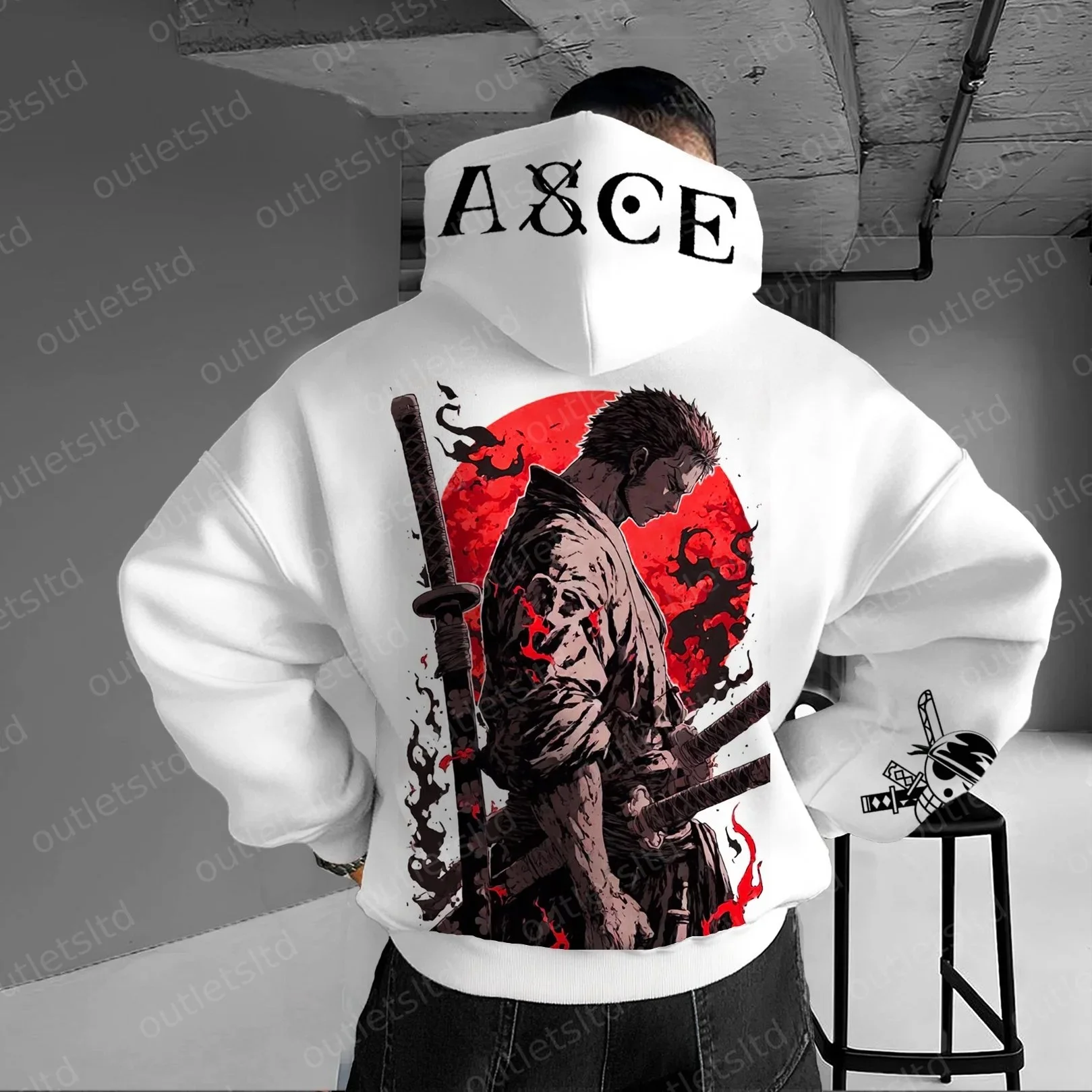 Bluza z kapturem Swordsman Legacy, gadżety anime, bluza, japońska odzież uliczna, Harajuku, krój oversize, ikona stylu ulicznego, mężczyźni, prezent dla fana, AW25