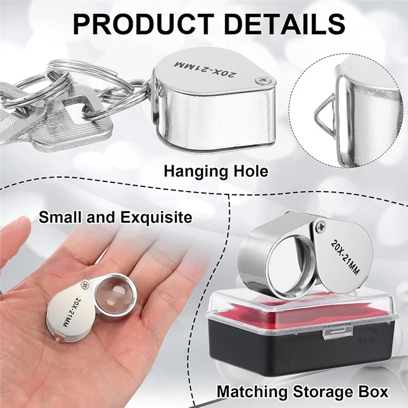 3개 보석상 아이 루페 세트 10X, 20X 및 30X 포켓 쥬얼리 루페, 보석상 아이 돋보기 돋보기-새 제품