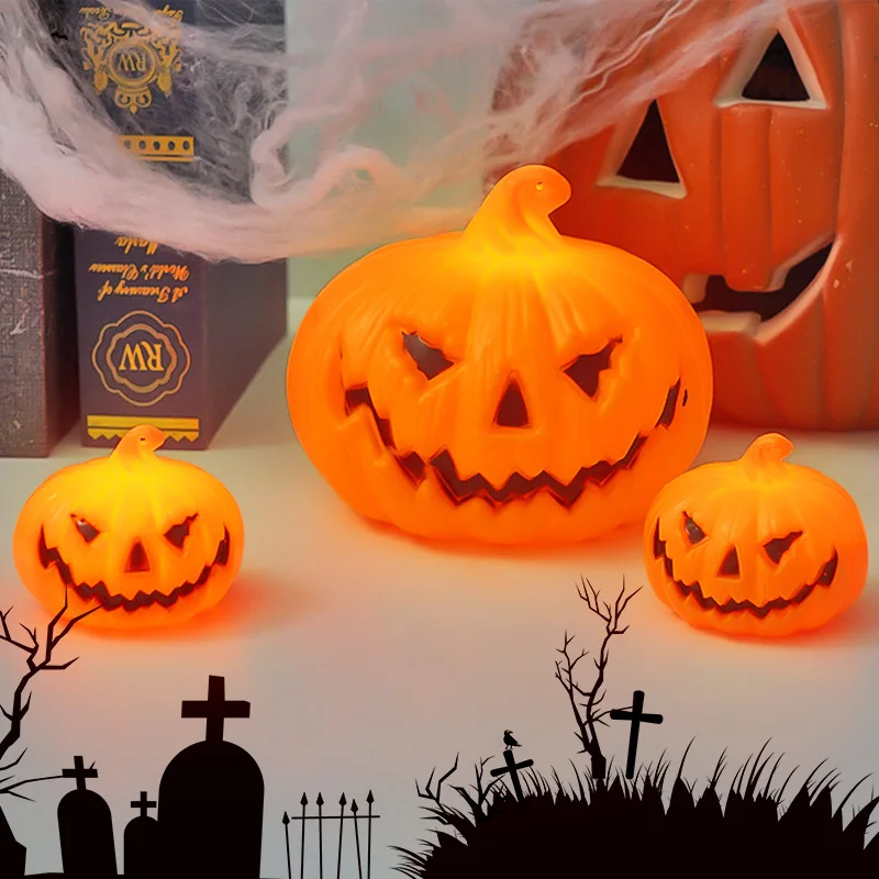 Halloween LED Pumpkin Lamp Ornaments Horror Atmosphere Kids Toy 2026 Halloween Party Home Decor Decoration Supplies view 3
