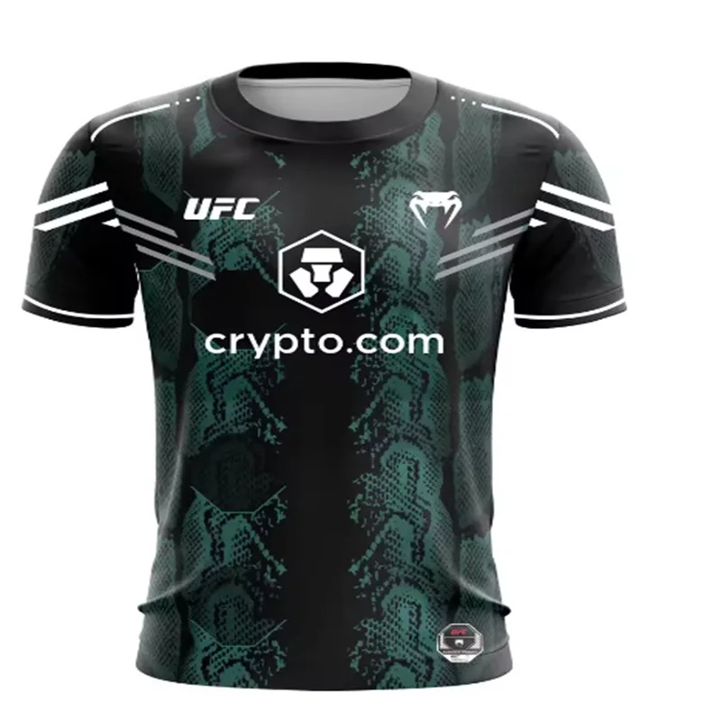 

2025 Summer New Hot selling Men's UFC Boxing Fighting Competition Casual Breathable Fashion Quick drying T-shirt Short Sleeve