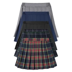 Fashion Preppy Girl Pleated Skirt with Safety Shorts Children's A-line Pleated Mini Skirt for Girls One-piece Plaid Clothing