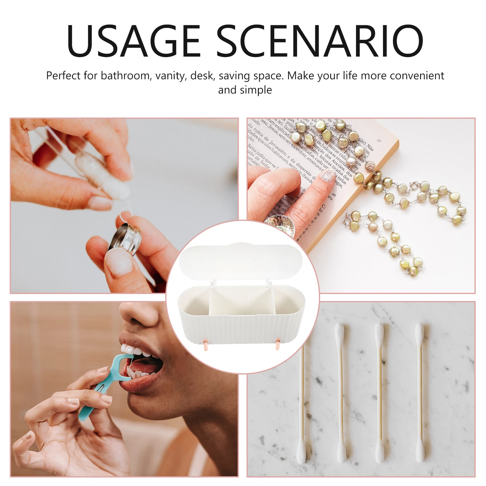 

Makeup Sponge Storage Box Organizer Desktop Storage Case For Cotton Swabs Dental Floss Lidded Beauty Egg Box Multi