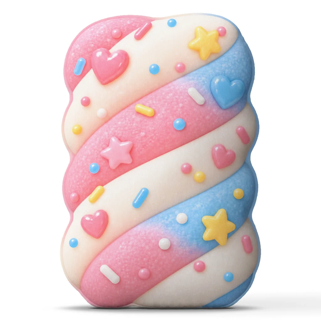 Pastel Candy Swirl Shaped Throw Pillow Sprinkle Heart Cushion Stuffed Decorative Pillow for Bedroom Sofa Home Decor Gift
