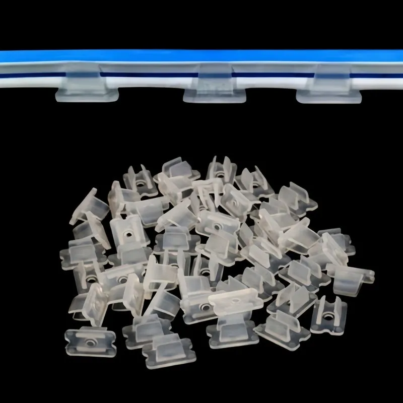 24 pcs LED Light Strip Clips, Self-Adhesive, Hold Light Strips, for Living Room and Ceiling Decor, Easy Install, Reusable