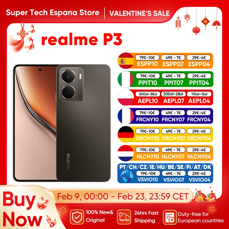 Globale Version realme P3 5G Smartphone Snapdragon 6 Gen 4 120Hz AMOLED Esports Display 50MP AI Kamera 45W Charge 5260mAh Akku IP69 Wasserdichtigkeit
