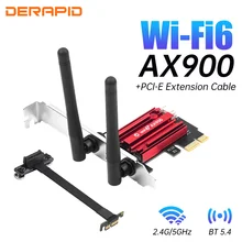 Placa de rede wi-fi 6 pcie x1 banda dupla sem fio 2.4g/5ghz 5.4 wi-fi6 bluetooth antenas de alta velocidade para windows 10/11 desktop pc