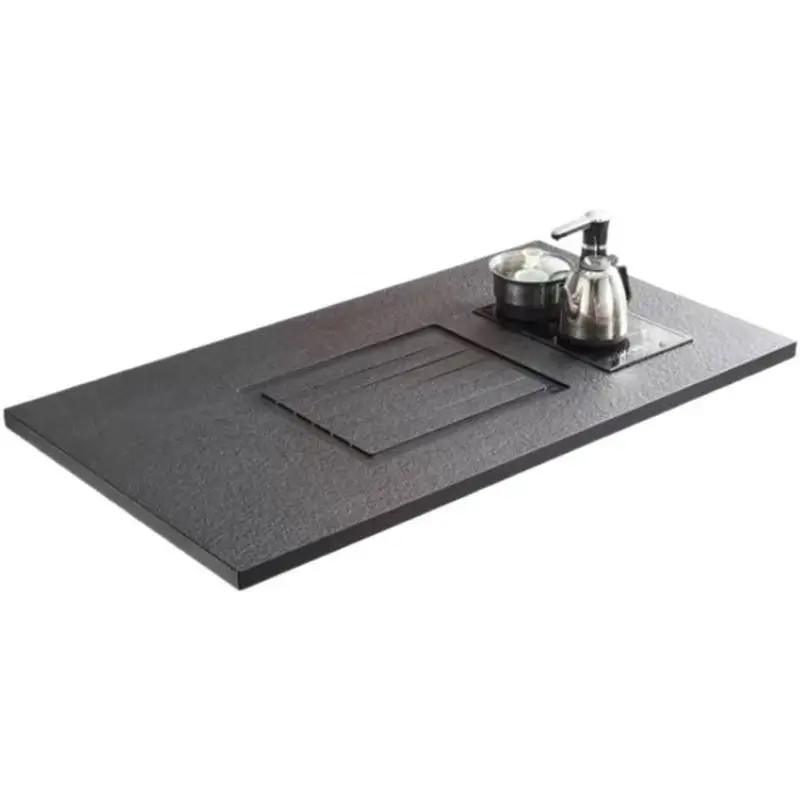 Fiery stone panel coffee table TV cabinet, dining table countertop household turntable Kung Fu tea table