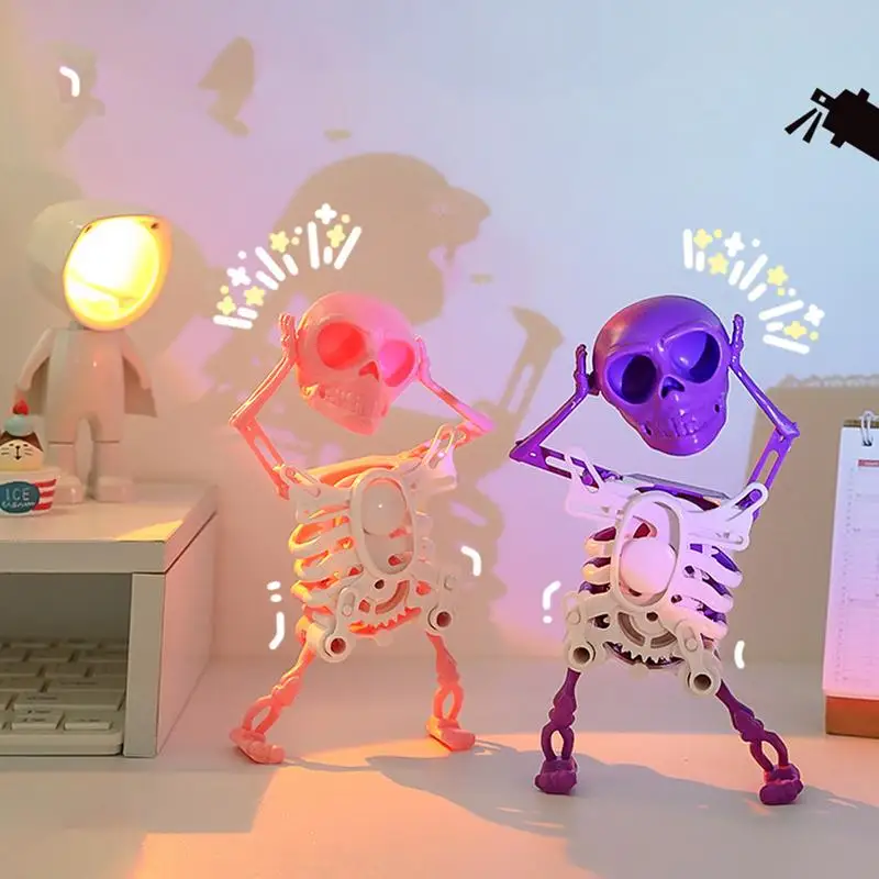 Dancing Skeletons 3D Printing Creative Funny Clockwork Dancing Skeleton Tricky Toys Wind-Up Rocking Toy Kids Birthday Gifts