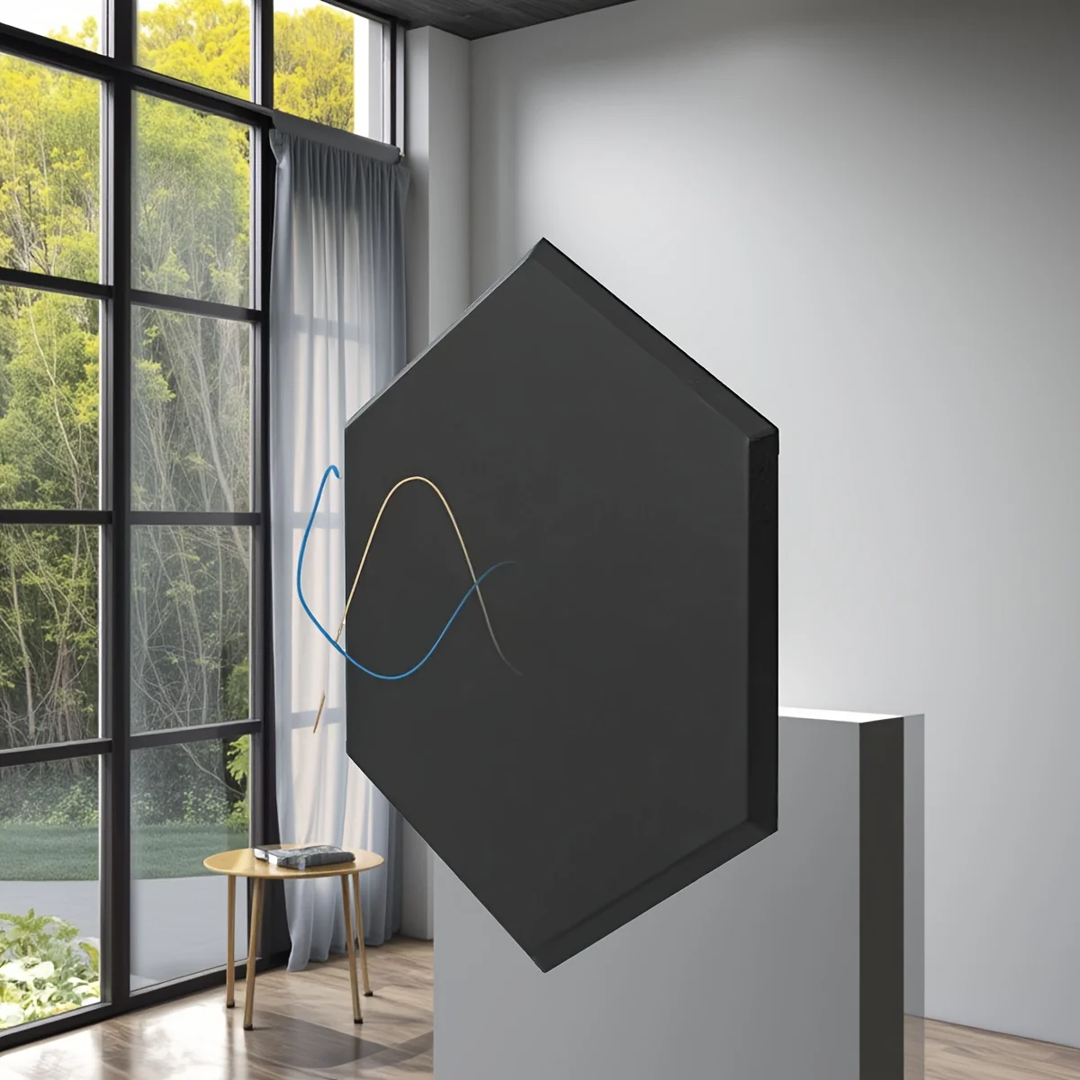 

White Sound Proof Hexagonal Studio Acoustic Foam Flame Retardant Noise Insulation Sound Absorption Treatment Panels