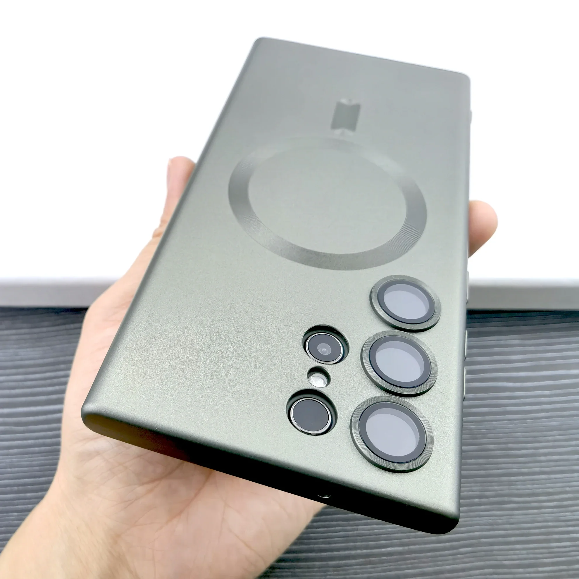 Custodia morbida in Silicone per Magsafe per Samsung Galaxy S23 S22 S21 S20 Ultra Plus FE Note 20 10 Mag Safe con coperture complete dell'obiettivo della fotocamera