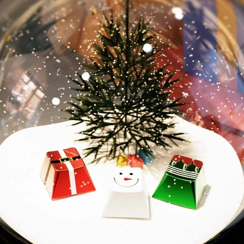 Christmas Metal Keycap Custom Cherry Profile ESC Point Keycaps Cute Cartoon Anime Original Design Artisan Key Caps for MX Switch
