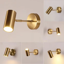 Nordic Bedroom Bedside Wall Sconce Lamp Rotating Reading Spotlight for Study Makeup Mirror Lighting Fixtures Gold Black