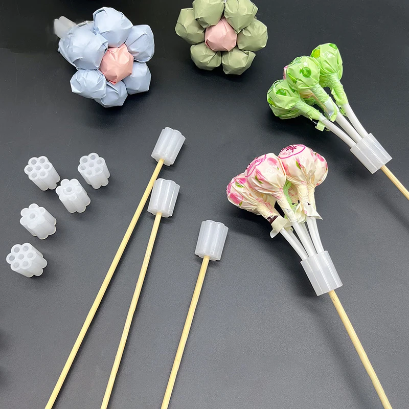 25pcs Plastic Lollipop Bouquet Base Lollipop Holder For DIY Flower Bouquets Floral Arrangement Tool Candy Flower Making Tool