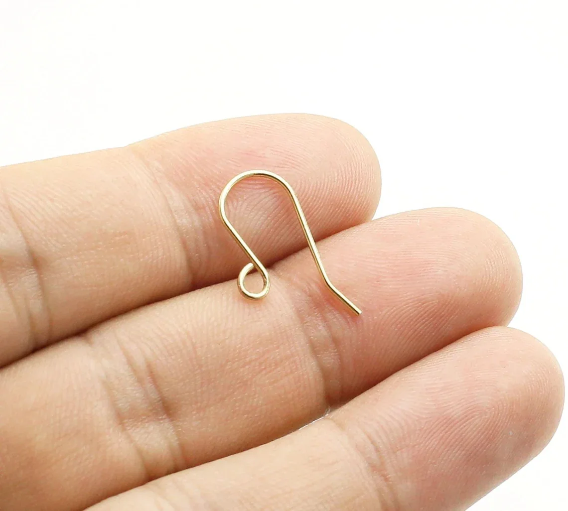 

50pcs Simple Ear Wires, Earring Hooks, Brass Ear Wires, Earrings Making, Jewelry Supplies, 21.5mm -R2824