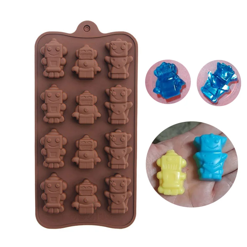 3D Robot Chocolate Mold DIY Candy Jelly Pudding Silicone Baking Mould Dessert Ice Molds