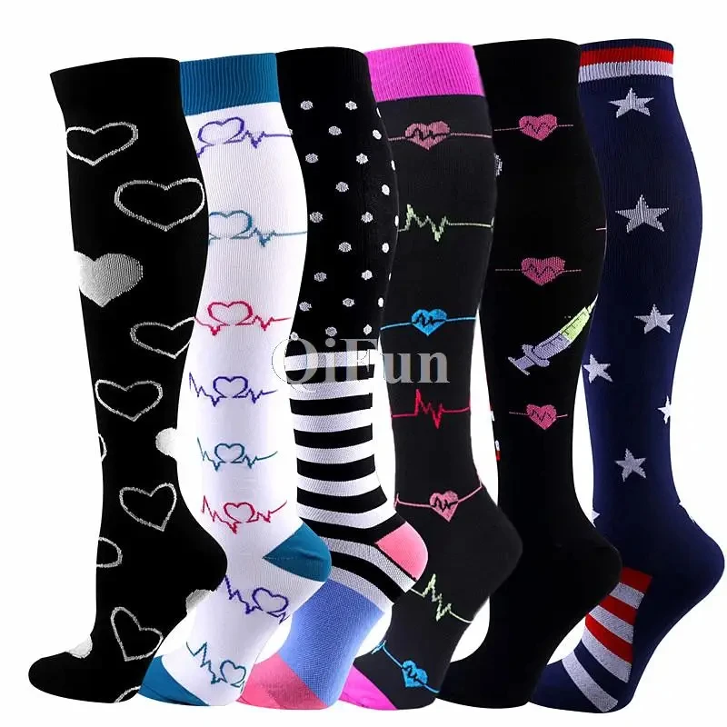 Compression Socks Varicose Veins Blood Circulation Pregnancy 20-30mmhg Nurse Socks Men Women Marathon Golf Cycling Sports Socks