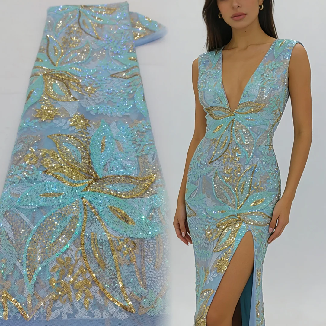 

Африканская сетчатая кружевная ткань с блестками, кружевная ткань 2026, высокое качество, французские нигерийские кружевные платья для женщин, вечерние, свадебные, шитье