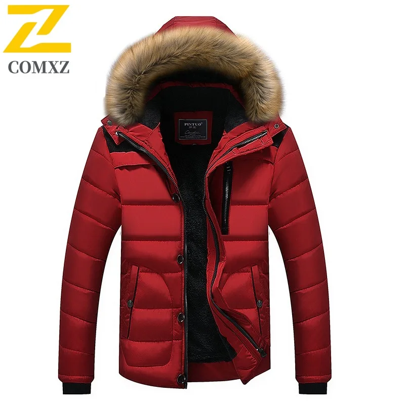 COMXZ Middle Aged Dad Cotton Coat Fleece Lined Thickened Mid Long Thermal Outerwear Senior Casual Daily Wear Cold Winter Weather