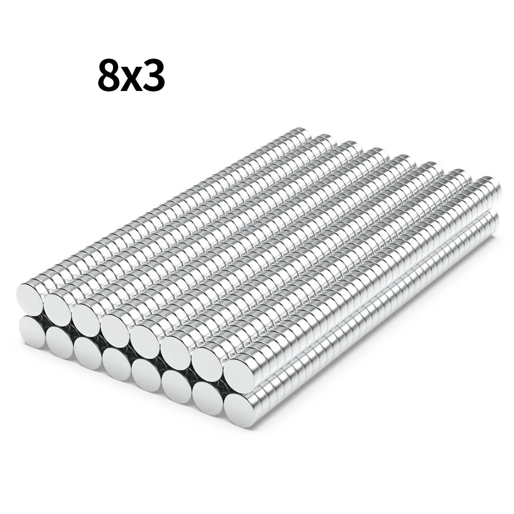 

8x3mm N35 Super Strong Neodymium Magnet Round NdfeB Powerful Permanent Magnetic imanes Refrigerator Magnets 8*3