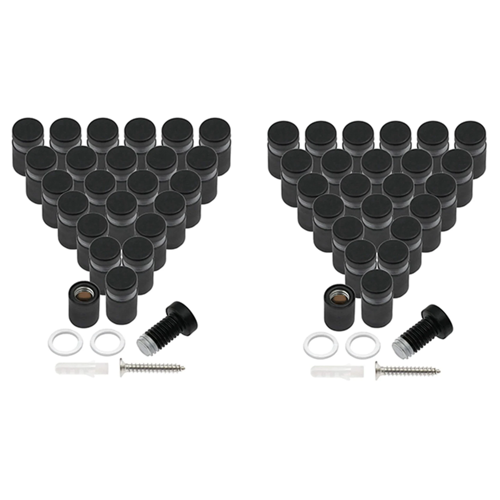 

B50C 48Pcs Standoff Screws, Wall Sign Standoff Mounting Hardware Advertising Glass Standoff Nail For Hanging, Black