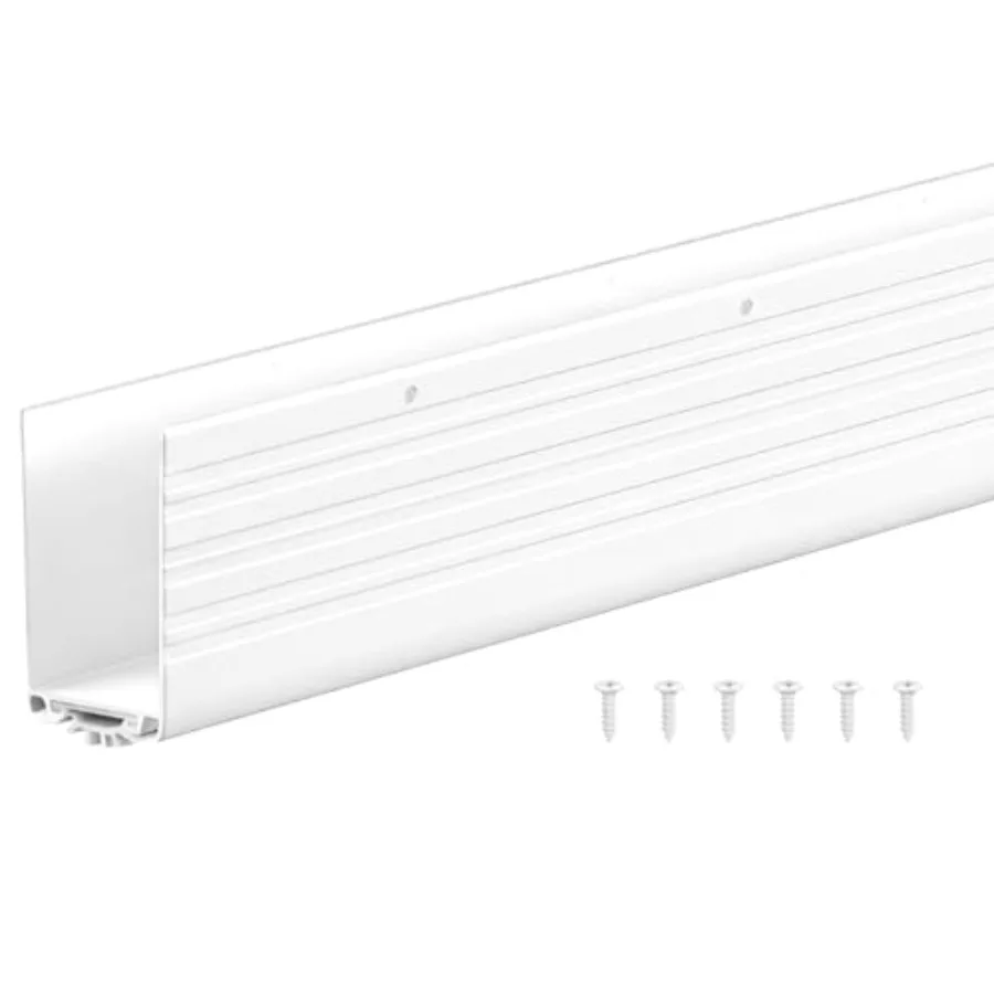 

Pack U Shape Screw on Under Door Seal Aluminum and Rubber Door Threshold Extension with Draft Stopper for Home Prevents Hot, Co