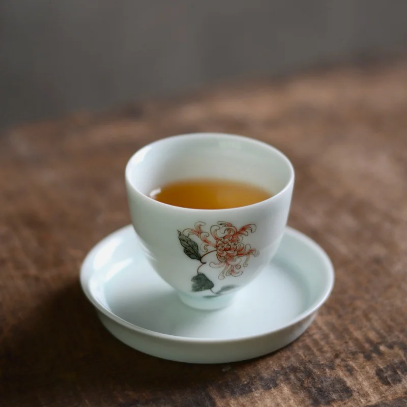 Cup Saucer Tea Mat White Coaster Kung Fu Insulation the Saucer Creative Ceramic Saucer Thickened Japanese Tea Set Tea Ceremony U