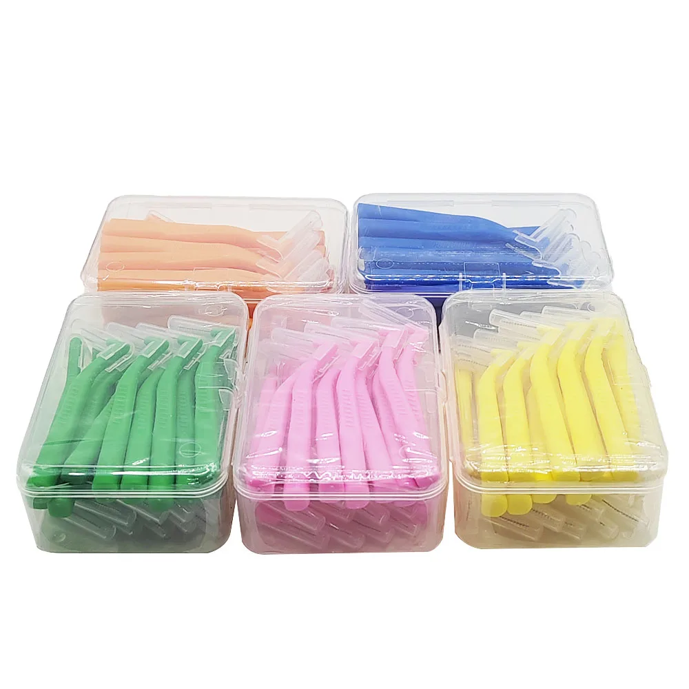 AG 20pcs  Interdental Brush For Dental Orthodontics Clean Between Teeth Cleaning Tools Soft Mini Brush With Dust Cover